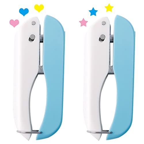 UCEC Paper Hole Punch Shapes, Single Holes Puncher, 1/4 Inch Handheld Star Punch + Heart Shape Puncher, Star Mini Hole Punch Heart Punches of School Supplies for DIY Scrapbook, Paper Crafts
