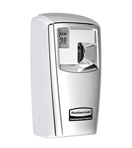 Rubbermaid Commercial Products Microburst Automated Odor-Controlling Aerosol Air Care System MB3000 Dispenser LCD Chrome for Restaurants/Hotels/Schools/Airports/Offices