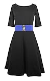 Modeway Women Half Sleeve Fit And Flare A Line Knee Length Skater Dress(No Belt)