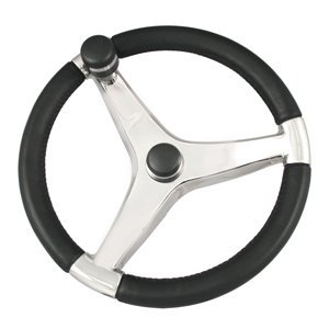Ongaro Evo Pro 316 Cast Stainless Steel Steering Wheel w/Control Knob - 13.5" Diameter (49145)