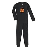 Cute Rascals Purse Big Cotton Long Sleeve Crewneck Unisex Infant Sleepwear Pajama 2 Pcs Set Top and Pant - Black, 12 Months