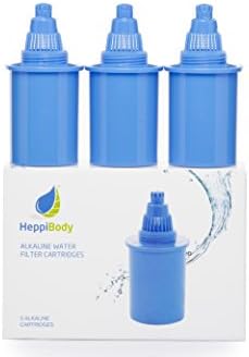 Heppi Alkaline Water Pitcher Replacement Filters, Blue, 3-Count