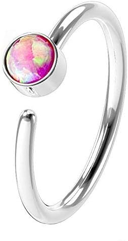 Nose Piercing Studs Bones Opal Effect Straight L Bend Ring in Sold Separately