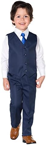 Shiny Penny Boys Mesh Blue Suit, Boys Waistcoat Suit, Page Boy Suits, 3-6 Months - 8 Years