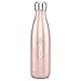 ICONIQ Stainless Steel Vacuum Insulated Water Bottle, 17 Ounce (Rose Gold)