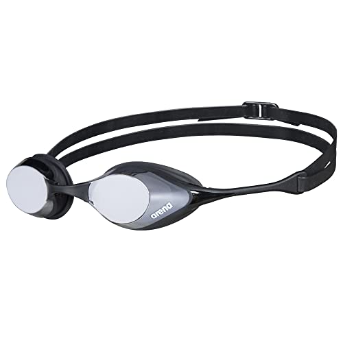 ARENA Cobra Original Swipe Mirror wedstrijdzwembril, uniseks, voor volwassenen, zwembril met gespiegelde glazen, condensvrij, uv-bescherming, 4 verwisselbare neusbruggen