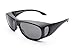 Folding HD Day Night Driving Glasses Fit Over Sunglasses for Men & Women and Blue Light Blocking Glasses (Matt black, Classic grey (polarized))
