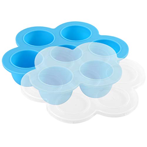 Silicone Egg Bites Molds Reusable Food Storage Container Baby Food Freezer with Lid Instant Pot Pressure Cooker Accessories (Blue) - Thumbnail 7