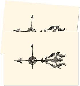 HAND MADE CARDS - Weather Vane No. 1, On Off White - These Hand Made Cards Are Perfect To Send A Simple Yet Elegant Note With Sophistication And Style - Matching Envelopes
