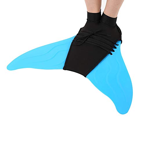 TechCode Swim Fins, Swimming Foot Flipper Mermaid Training Fin Swimming Foot Flipper Diving Feet Watersport Accessories Summer Diving Feet Tail Pool Swim Sets for Adults Teens(Blue) - Thumbnail 4