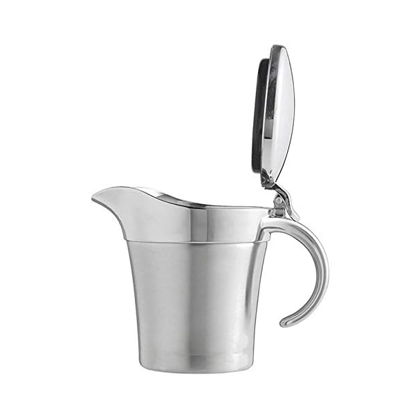 ZYLBDNB Zuckerdose milchkännchen Set Saucenbehälter aus Edelstahl for Saucenboote, 450 ml, mit doppelwandiger…