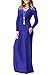 LILBETTER Women's Long Sleeve Maternity Dresses Maxi Dresses Casual Long Dresses Pockets (Royal Blue, L)