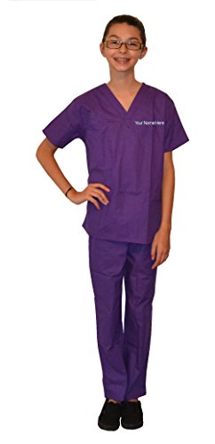 My Little Doc Personalized Purple Kids Scrubs (5/6)