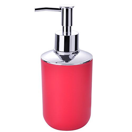 6 Pcs Plastic Bathroom Accessory Set Luxury Bath Accessories Bath Set Lotion Bottles, Toothbrush Holder, Tooth Mug, Soap Dish, Toilet Brush, Trash Can, Rubbish Bin (Red) - Thumbnail 5