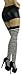 ToBeInStyle Women’s Opaque Hoseiry Thin Striped Thigh High Long Stocking - Black W/White Stripes