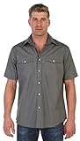 Gioberti Mens Casual Western Solid Short Sleeve Shirt With Pearl Snaps, Gray, X Large