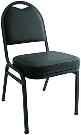 Marco Group 515 Stack Chair, Black Vinyl, 4 Per Carton