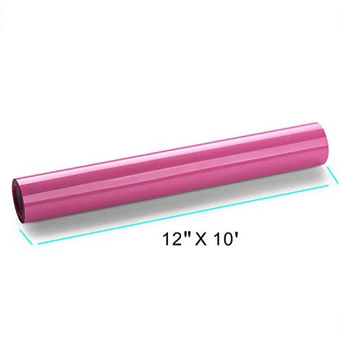 Heat Transfer Vinyl Bundle 12" x 10' Feet Rolls, PU HTV Vinyl by Somolux for Cricut and Silhouette Cameo Easy to Cut & Weed, DIY Heat Press Design for T-Shirt, Clothes, Hats and Other Textiles (Pink) - Thumbnail 5