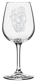 Chinese Shar Pei Dog Themed Etched All Purpose 12.75oz Libbey Wine Glass