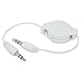 eTECH Collection 3 Pack of Retractable 3.5 mm Auxiliary Cable Cord,3.5mm to 3.5mm AUX Audio Cable,For Apple iPhone 6 Plus 5S/5C/5/4S/4, HTC ONE M7, M8... (White Color) -- Shipping From USA