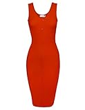 Tom's Ware Women Classy Snap Buttons Sleeveless Bodycon Dress