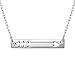 FLYOW 925 Sterling Silver Love Arrow Horizontal Sideways Minimalist Bar Pendant Necklace for Women Girls Gift, 18