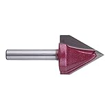 EnPoint™ Titanium Coating Carbide-Tipped Double Edge Miter Folding V-Groove Router Bit 15/64 6mm Shank 60 Degree 22mm Cutter Dia 3D Sign Making Engraving Bit Woodworking Chamfer Bevel Cutter