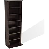 Atlantic Canoe Curved Multimedia Cabinet - Holds 231Cds, 115Dvds or 140 Blu-ray/Games, Adjustable Shelves, PN22535717 in Espresso