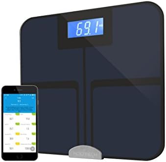 Kootech bluetooth smart scale-high precision body fat scale with body composition analyzer, ios and android smart phone compatible with 8 measured parameters black