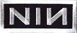 Nine Inch Nails - Rectangle NIN Logo, White on Black - Embroidered Iron On or Sew On Patch