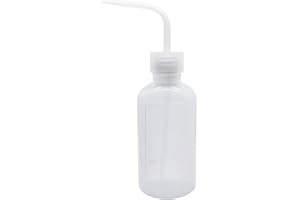 haituoyizhan 1pcs 150ml 250ml 500ml 1000ml Plastic Squeeze Bottle Wash Elbow Rinse Bottle White Tipped with Scale (white cap 