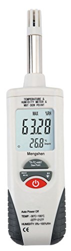 Mengshen Fast Response Air Thermo-Hygrometer with Wet Bulb Psychrometer, Dew Point Meter Multi-function Digital Temperature and Humidity Meter, Thermometer & Hygrometer MS-M350