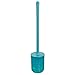 iDesign Finn Bowl Brush and Holder, Toilet Cleaning Set for Bathroom, Teal and White