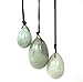 THY COLLECTIBLES Set of 3 Drilled Yoni Eggs Green Jade Stone Egg for Kegel Exercise Pelvic Floor Muscles Vaginal Exercise Ben Wa Ball Health Care for Women Beautiful Brocade Gift Box & Pouch