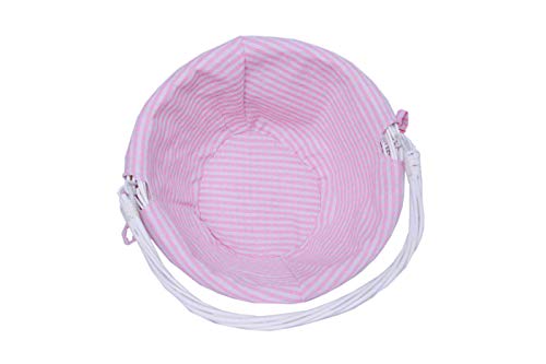 Oypeip Easter Basket Gift Basket Oval Willow Round Wicker Storage Basket With One Drop Down Handle Easter Baskets for Kids Fabric Cotton Linen For Office, Bedroom, Closet, Toys