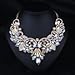 Hamer Gothic Jewelry White and Black Crystal Charms Choker Necklace and Earrings Wedding Jewelry Sets for Brides Prom Costume Jewelry for Women (White)