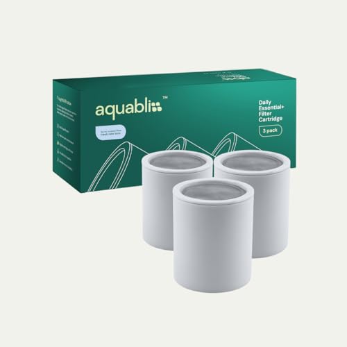 Aquabliss SFC220 Daily Essential Filter Cartridge (3-Pack) | Reduces chlorine, THMs & sediment. Filtration only, no mineral infusion. Replace every 3-6 months depending on water quality.