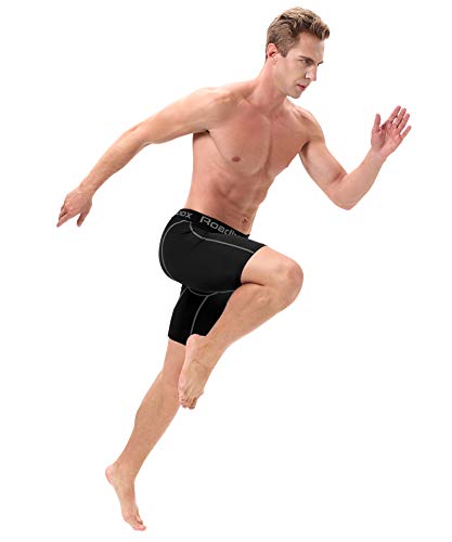 image for Roadbox Men's Running Compression Shorts, Baselayer Cool Dry Sports Ti
