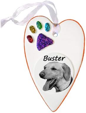 Truly for You Rainbow Bridge Heart Photo Plaque, Personalised PAW PRINT