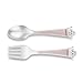 DEMDACO Little Princess Pale Pink Silver-Plated Children's Spoon and Fork Keepsake Set of 2
