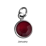 Loving Family Sterling Silver Mother's Loving Embrace January Birthstone Charm