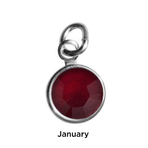 Loving Family Sterling Silver Mother's Loving Embrace January Birthstone Charm