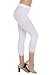 Cropped Capri Leggings with Lace Trim by F&F - Stretchy, Lightweight Tights (One Size, White)