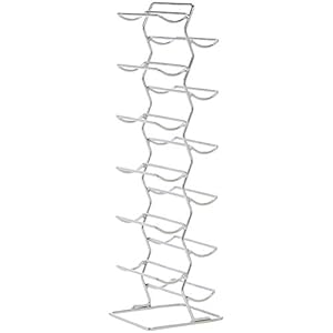 AmazonBasics Modern Style Wine Bottle Storage Rack / Holder / Stand for Mini Bar- 12 Bottles, Chrome