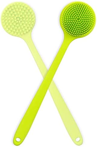 Silicone Bath Body Brush, Acavado with Long Handle Soft Back Scrubber for Cellulite And Exfoliating Shower Cap Included