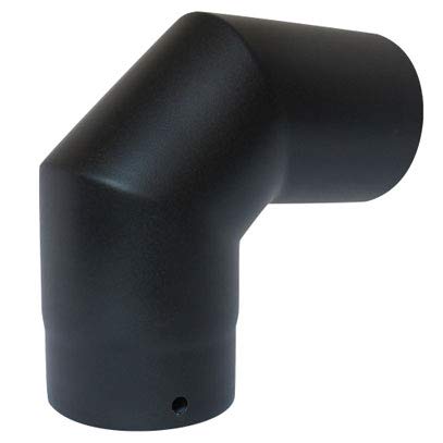 CHIMSOC Black Stove Pipe - 125mm (5 inch) Diameter - 90 Degree Elbow