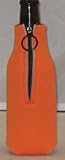 Collapsible Foam Beer Koozie Cooler with Zipper, Orange