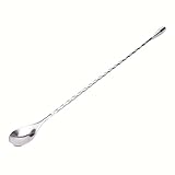 CoscosX 12 Inches Stainless Steel Mixing Spoon, Spiral Pattern Bar Cocktail Shaker Spoon