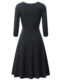 FENSACE - Vestido de algodón con mangas de 3 4