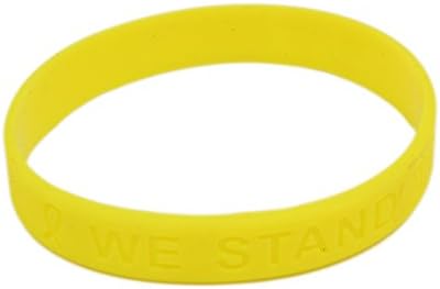 Yellow Ribbon Awareness Silicone Bracelet